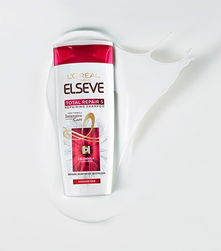 shampoo elseve total repair 5 packshot in texture